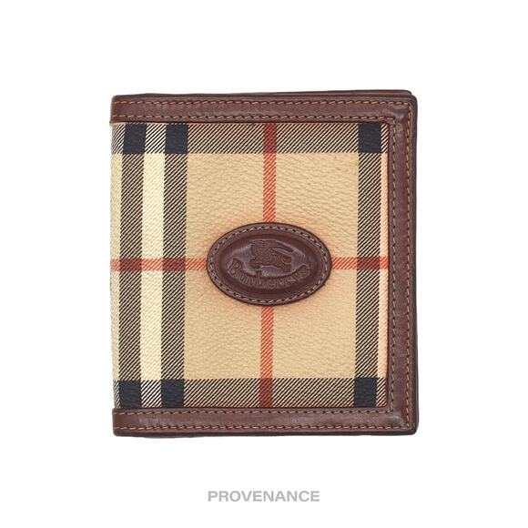 🔴 Burberry ID Bifold Wallet - Nova Haymarket Check Brown - Picture 1 of 8